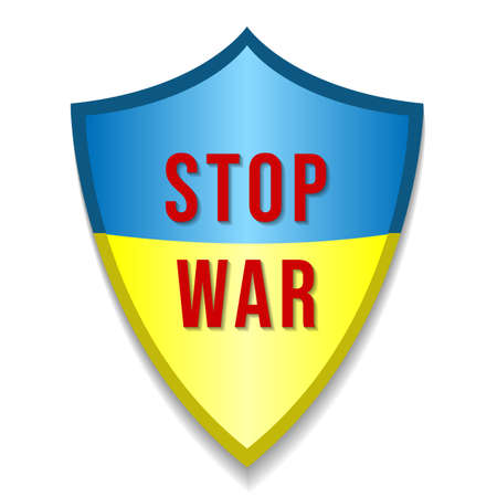 Stop war. Ukraine is a symbol of protection and security. A call to stop the war.のイラスト素材