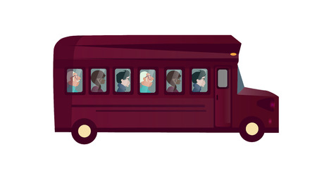 School bus in vector on white background