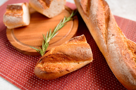 Fresh bread on the table. Background food.