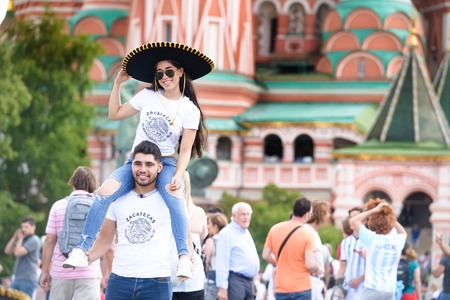 Fans of Mexico in the world Cup, June 2018 Russiaのeditorial素材