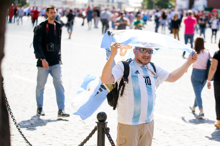 football fans of Argentina at the world Cup in Russia 2018のeditorial素材