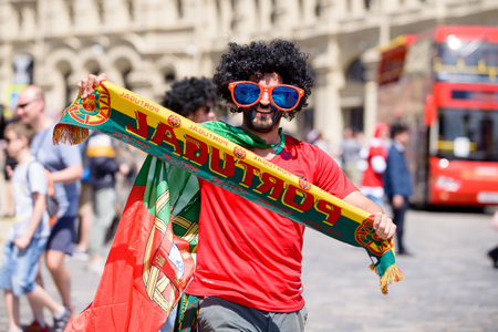 football fans of Portugal at the world Cup in Russia 2018のeditorial素材