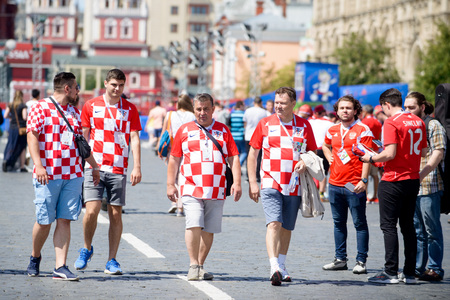 football fans of Croatia at the world Cup in Russia 2018のeditorial素材