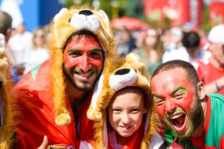 football fans of Morocco at the world Cup in Russia 2018のeditorial素材