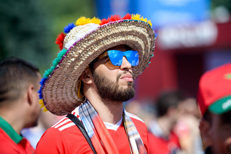 Fans of Mexico in the world Cup, June 2018 Russia, Moscowのeditorial素材