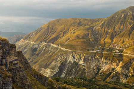 Stunning landscape with Khunzakh Canyon in the Republic of Dagestan, Russia