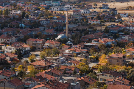 Uchisar Castle and town, Cappadocia, Central Anatolia Turkeyの写真素材