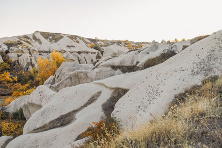 Beautiful mountains and beautiful valley in Goreme, Cappadociaの写真素材