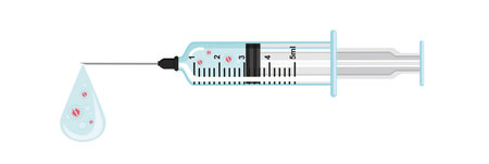 Vaccination against Covid-19 coronavirus with a syringe for covid19 preventive treatment.のイラスト素材