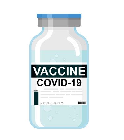 Vaccine in a bottle. Vaccination against the Covid-19 coronavirus.のイラスト素材