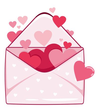 Icon of postal letters for valentine s day, hearts, valentine card and other elements.のイラスト素材