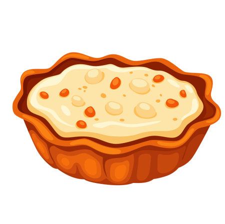 Delicious pumpkin pie with creamのイラスト素材