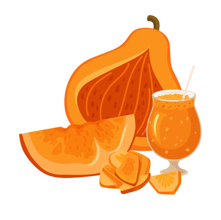 freshly squeezed pumpkin juiceのイラスト素材