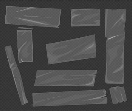 Pieces of transparent tape set, adhesive tapeのイラスト素材
