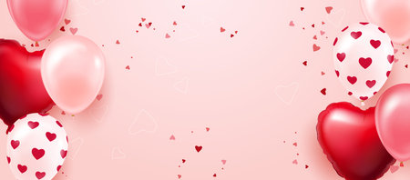 Horizontal Happy Valentine Day cardのイラスト素材