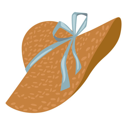 Gardening straw hat for work, gardening accessoriesのイラスト素材