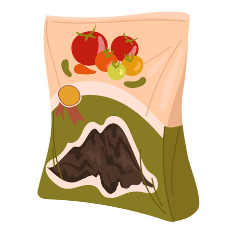 Garden package soil for plants, accessories for gardeningのイラスト素材