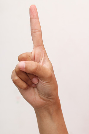 beautiful woman hand showing gestureの写真素材