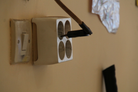light switch on the wall