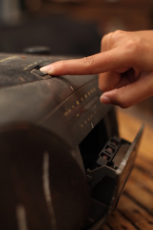 playing cassette player