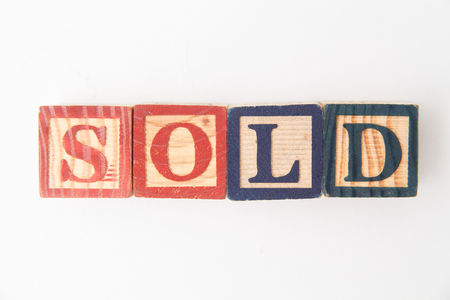 The arrangement of letters forms one word, "SOLD"の写真素材