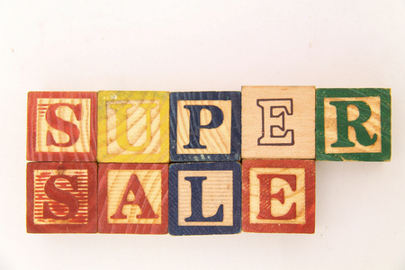 The arrangement of letters forms word, "SUPER SALE"の写真素材