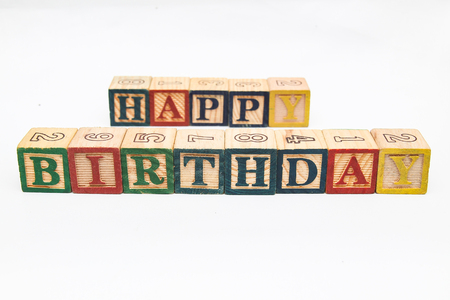The arrangement of letters forms word, "HAPPY BIRTHDAY"の写真素材