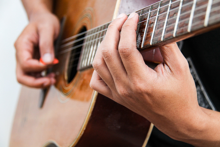 Playing guitarの写真素材