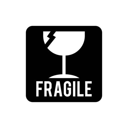 Fragile icon signage vector trendyのイラスト素材