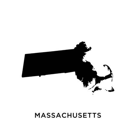 Massachusetts map vector design templateのイラスト素材