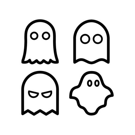 Ghost icon flat vector template design trendyのイラスト素材