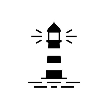 The Lighthouse building icon flat vector template design trendyのイラスト素材