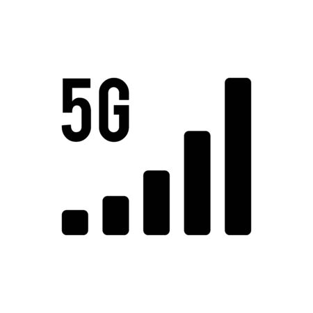 5G signal icon flat vector template design trendyのイラスト素材