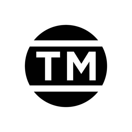 TM, trade mark icon flat vector template design trendyのイラスト素材