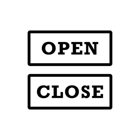Open closed icon flat vector template design trendyのイラスト素材