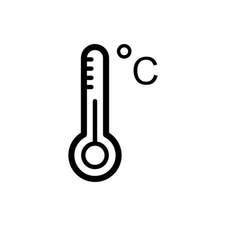 Thermometer icon flat vector template design trendyのイラスト素材