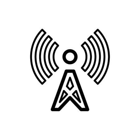 Tower signal icon flat vector template design trendyのイラスト素材