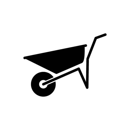 Wheel barrow icon flat vector template design trendyのイラスト素材