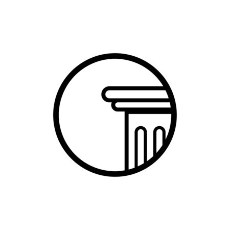Pillar icon flat vector template design trendyのイラスト素材
