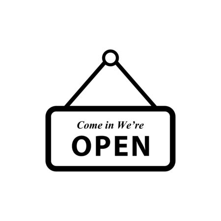 Open closed icon flat vector template design trendyのイラスト素材