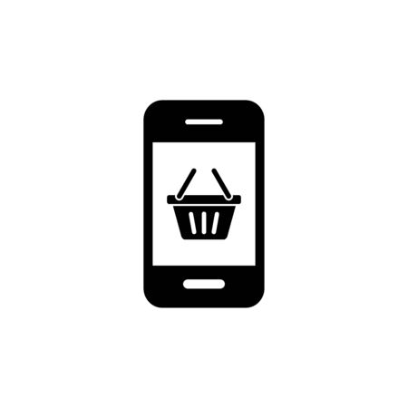 Hand phone, online shop icon flat vector template design trendyのイラスト素材