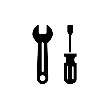Screwdriver icon flat vector template design trendyのイラスト素材