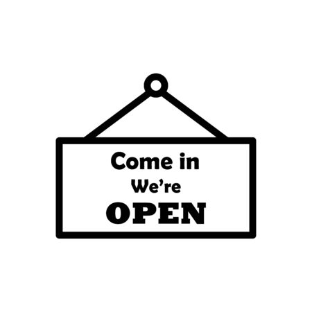 Open closed icon flat vector template design trendyのイラスト素材