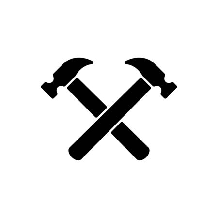 Hammer icon flat vector template design trendyのイラスト素材