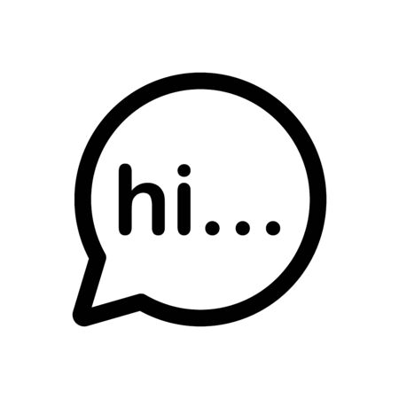 Hello signage bubble talk icon flat vector template design trendyのイラスト素材