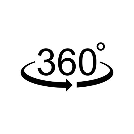 Rotation 360 degree icon flat vector template design trendyのイラスト素材