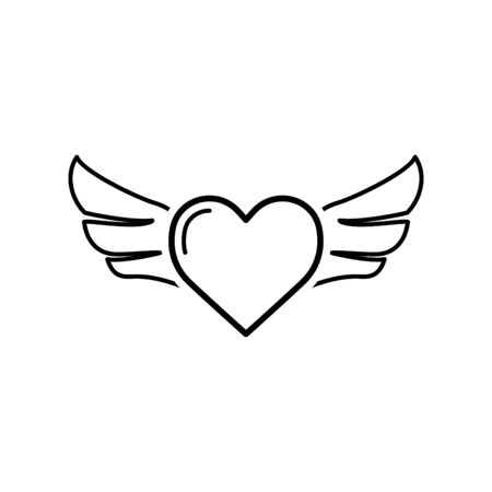 Heart icon flat vector template design trendyのイラスト素材