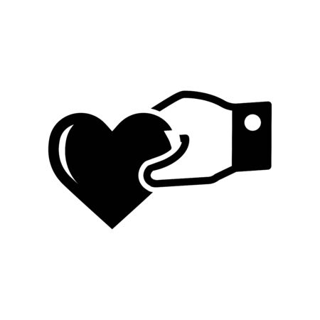 Hand and heart icon flat vector template design trendyのイラスト素材