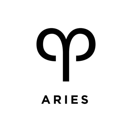 Aries icon flat vector template design trendyのイラスト素材
