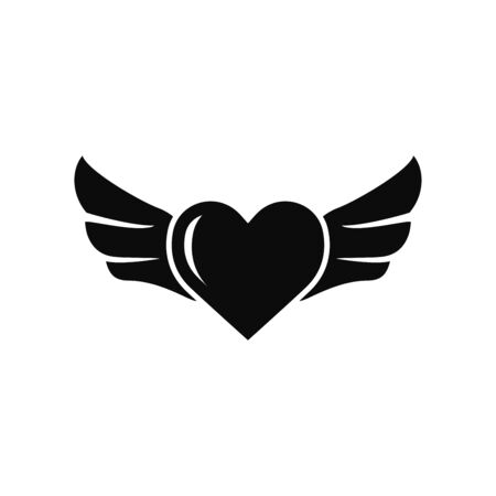 Heart icon flat vector template design trendyのイラスト素材
